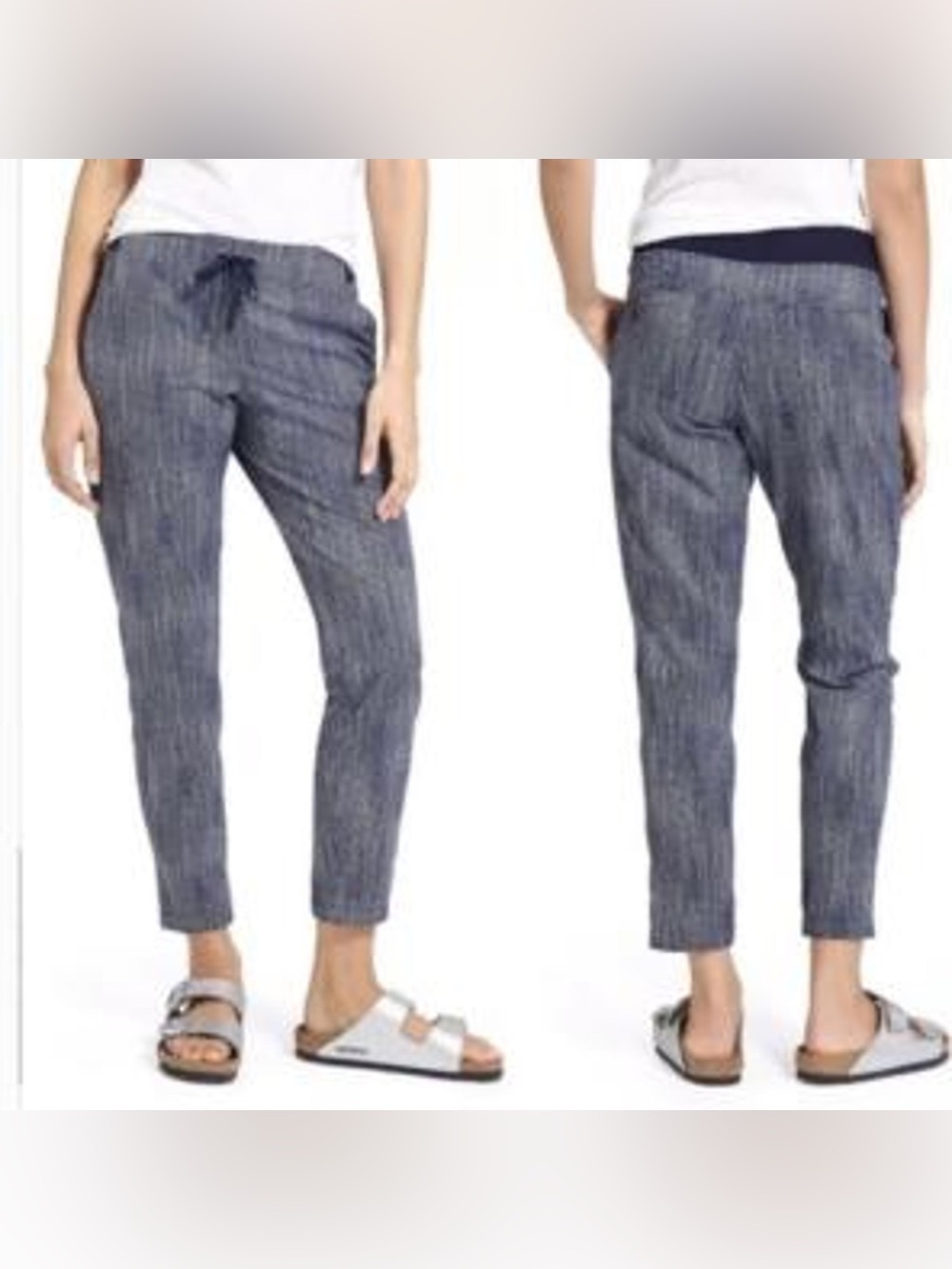 Athleta Midtown Batik Pants - navy blue - size 4